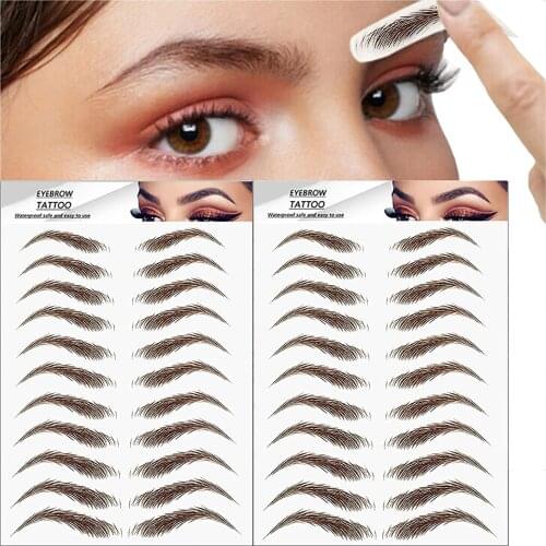 Water-based Hair-like Eyebrow Tattoo Sticker Waterproof False Eyebrows Cosmetics Long Lasting Makeup False Eyebrows Stickers