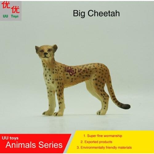 Hot toys:Big Cheetah Simulation model Animals kids toys children educational props