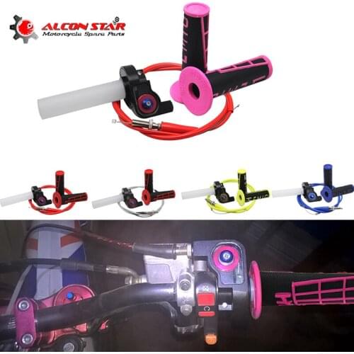 Aclonstar-1/4 Turn Quick Action Throttle Grips Twist & Throttle Cable & Handle Grip For Honda KTM Motocross Pit Dirt Bike ATV
