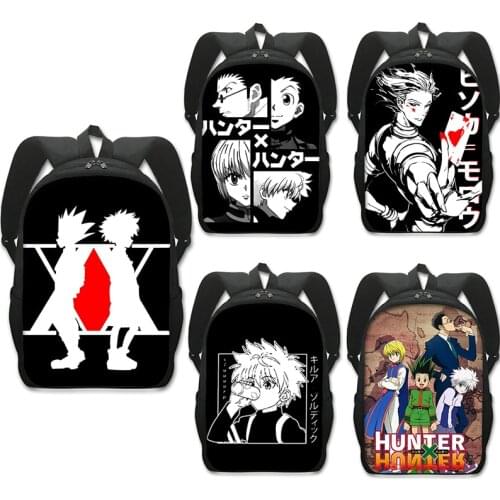 Cartoon Hunter X Hunter Backpack Boy Girl Anime Print School Bag Childrens School Storage Bag Student Stationery Backpack