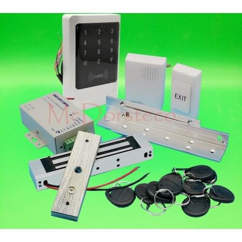 IP68 Waterproof Full 125khz Rfid Door Lock control system Kit 350lbs Electric Magnetic Lock +ZL Bracket Metal Access Control