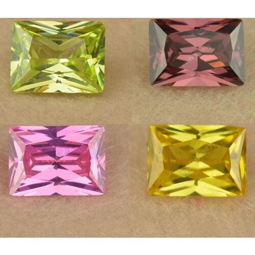 Mix Colour Wholesale 15X20mm Big Size CZ Stone Rectangle Shape Cut Loose Synthetic Cubic Zirconia Gems For Jewelry DIY