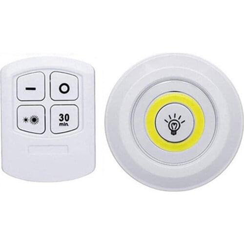 3W Super Bright Cob Under Cabinet Light LED Wireless Remote Control Dimmable Wardrobe Night Lamp Home Bedroom Closet Kitchen