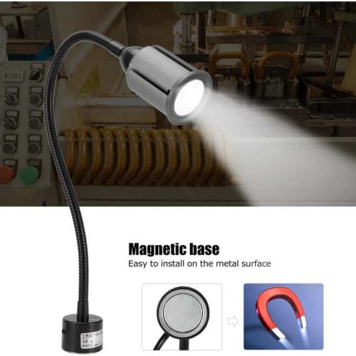 AC 110-220V 12W LED Sewing Machine Light With Magnetic Base Adjustable Gooseneck Work Light For Workbench CNC Machine Lathe