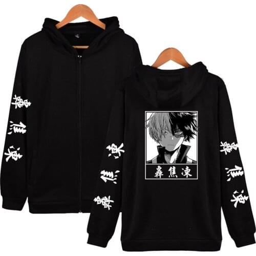 Anime My Hero Academia Unisex Zipper Hoodies Women Mens Tracksuit Long Sleeve Sweatshirt Shoto Todoroki Custom Made Pullovers