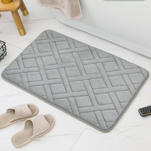 TONGDI Textured Bathroom Carpet Mats Soft Shower Fannelette Microfiber Non-slip Rug Decoration For Home Living Kitchen Room