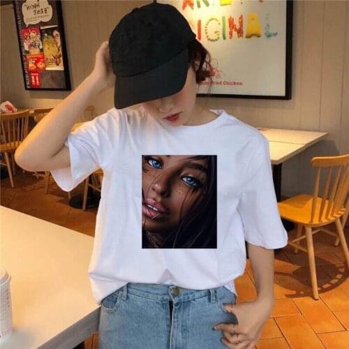Fashion 2020 Summer T Shirt Woman Harajuku Kawaii Beautiful Black Girl Female T-shirt Leisure Streetwear Ropa Mujer Tshirt Top