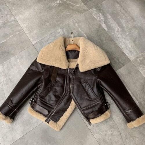 Women Winter Clothes 2021 New Short Genuine Leather Jacket Natural Real Sheep Fur Coat Thick Warm Chapped Sheepskin Plus Size