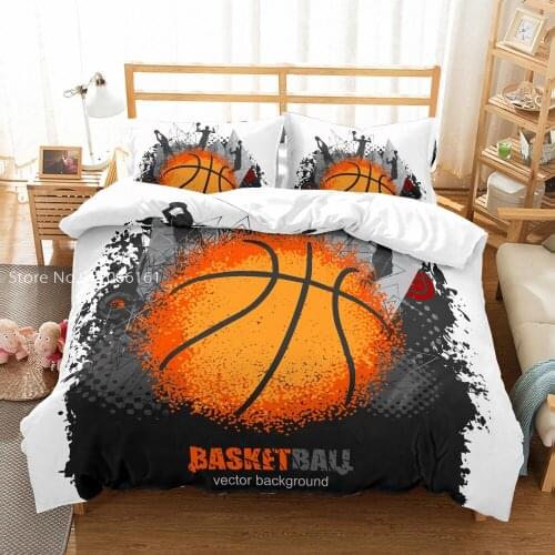 2/3 Pcs Digital Fashion Basketball Series Printing Bedding Set Cool Duvet Cover With Pillowcases US/EU/AU Size Superfine Fiber