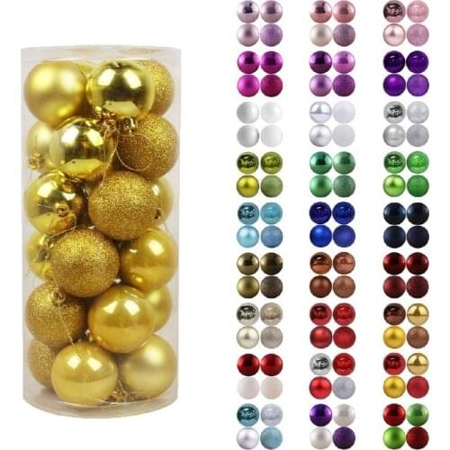 24pcs Christmas Tree Decor Ball Bauble Xmas Party Hanging Ball Ornament decorations for Home Christmas decorations Gifts