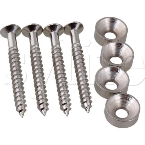 4 CHROME NECK JOINT BUSHINGS AND BOLTS FOR ELECTRIC GUITAR
