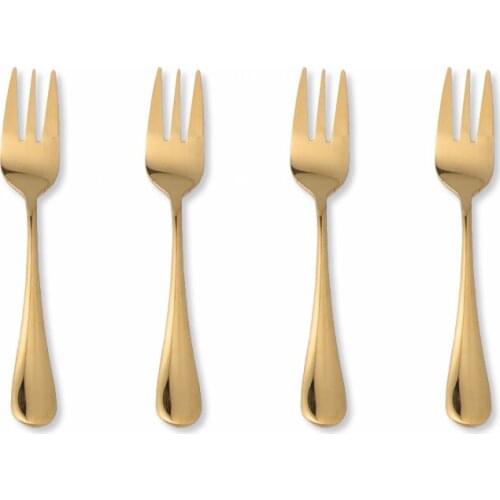 4 Pcs Gold Stainless Steel Forks Set Cute Tea Coffee Fruit Dessert Forks Candy Tableware Kitchen Supplies Tea Forks Dropshipping