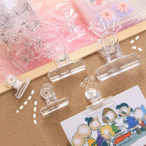 5pcs Transparent Dovetail Clip Notes Letter Paper Clip Office Supplies Binding Securing Clips for Binding Ring Binder Clips