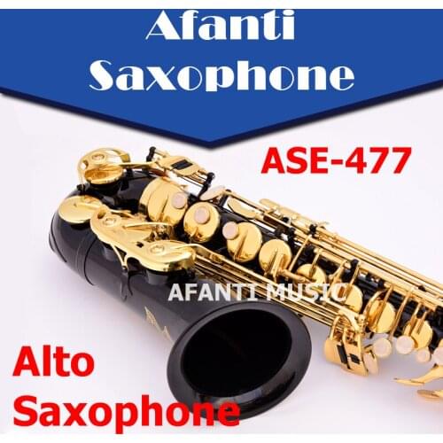 Afanti Music Eb tone / Brass body / Black Nickel Gold Alto Saxophone (ASE-477)