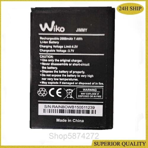 Mobile Phone Battery For Wiko JIMMY Battery 2000mAh High Quality Bateria batterie
