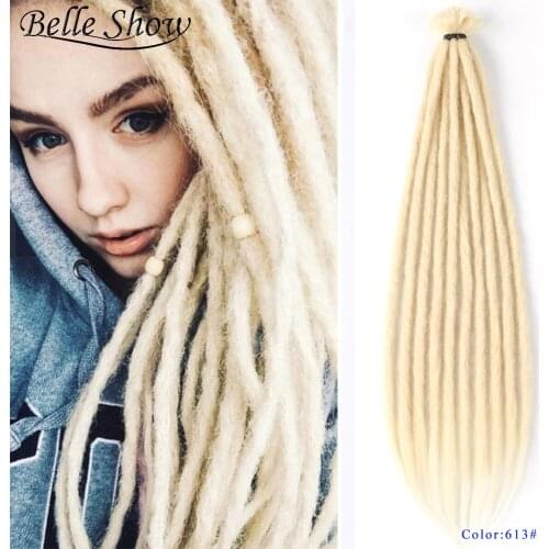 Belle Show Handmade Dreadlocks Hair Extensions For Women Synthetic Braiding Hair Crochet Braids Styles Faux Locs Crochet Braids