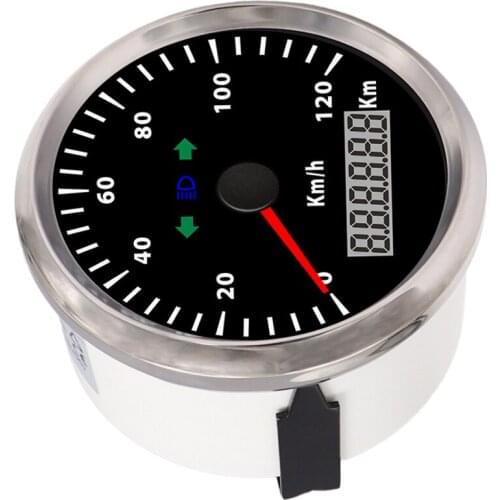 Digital Motorcycle Speedometer 120 KM/H GPS SPEEDO Meter Water proof Steel Bezel for Car Motor Vessel ATV Red Backlight