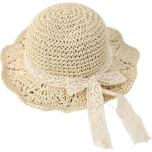 Girls Cap Adjustable Hollow Out Children Kids Braided Dome Hat for Hiking