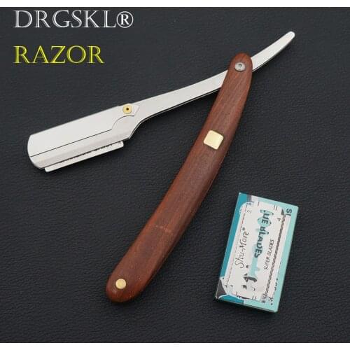 Classic mens razor rosewood handle shaving razor replaceable blade shaver professional barber hair cut razor eyebrow razor