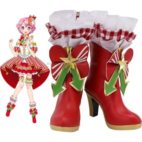 Reona Red Boots Cosplay Pripara Reona West Cosplay Boots High Heel Red Shoes Custom Made