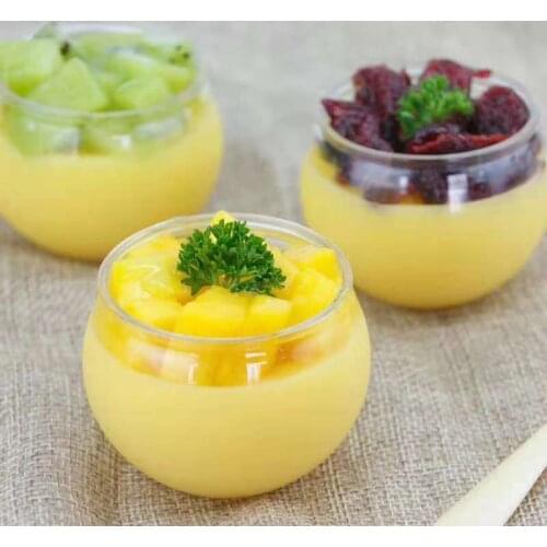 25pcs High quality 80ml mini pudding ice cream yogurt cup party wedding birthday handmade diy dessert round plastic cup with lid