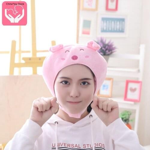 Hot Sale Short Bear Cub Pig Panda Headgear Hat Plush Toy Doll PP Cotton