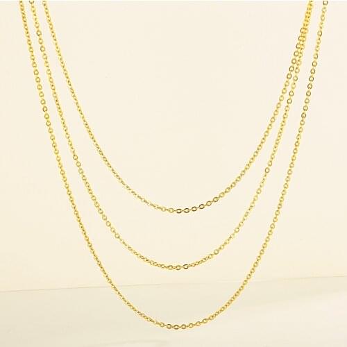 2MM O-Chain Three-layer Chain Gold Steel Color Ladies Necklace Banquet Jewelry Accessories