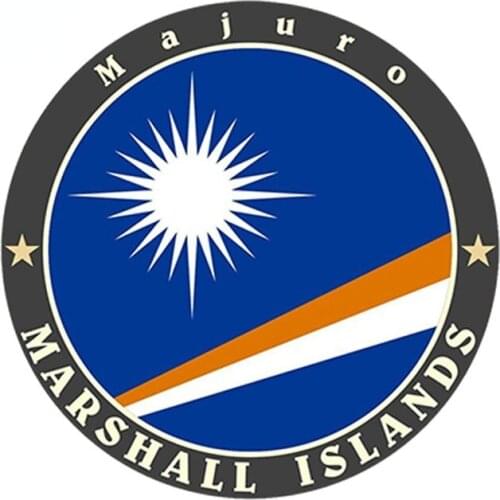 Fashion Design Marshall Islands Vinyl Sticker Laptop Travel Luggage Waterproof Car Styling Decal Accessories Kk13*13cm