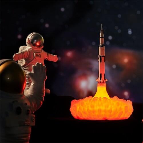 3D Printing Rocket Table Lamp Bedroom Study Decoration Led Table Lamp Home Bedside New Strange Lamp Creative Childrens Gift