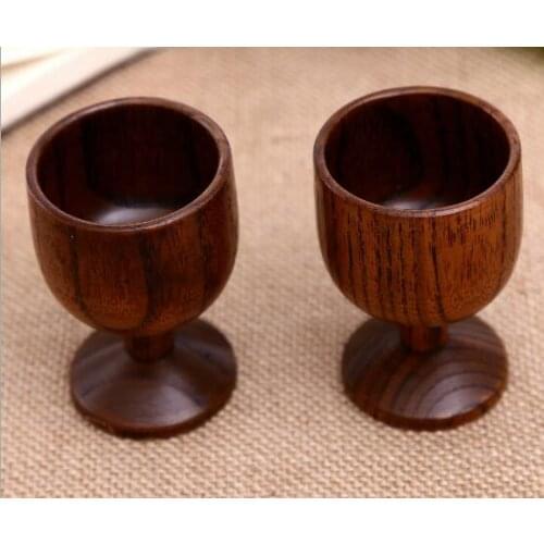 New wood wine glass delicate and creative solid wood glass
