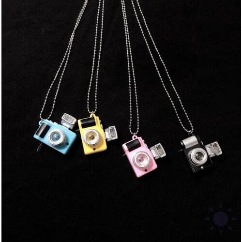 New Cool Flash Camera Pendant Stainless Steel Necklace, Vintage Long Chain Punk Jewelry for Women Man Friendship Girl Gifts