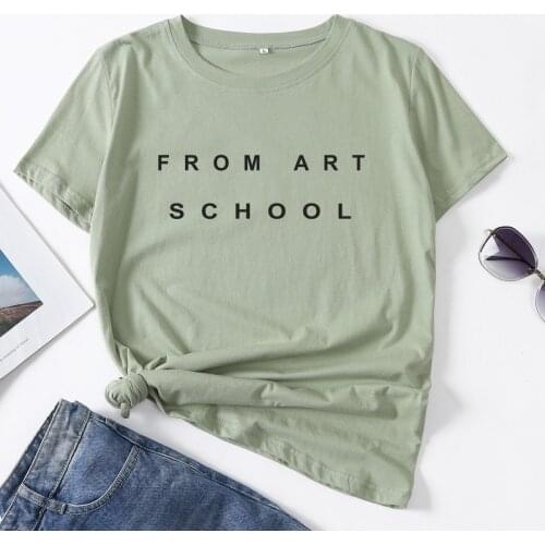 From Art School Aesthetics Woman T-Shirt Short Sleeve T-Shirts Summer Tops for Women Cotton Graphic Tee Female Shirt Clothes