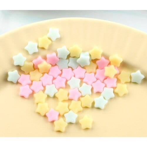 Pastel Colors Kawaii Star Resin Cabochons Ornament Accessories Girls DIY Jewelry Findings Embellishments Scrapbooking 30pcs 9mm