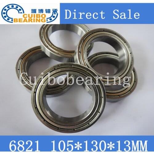 Bearing 6821 6821ZZ shielded cover thin wall deep groove ball bearings 61821 61821ZZ 105*130*13mm