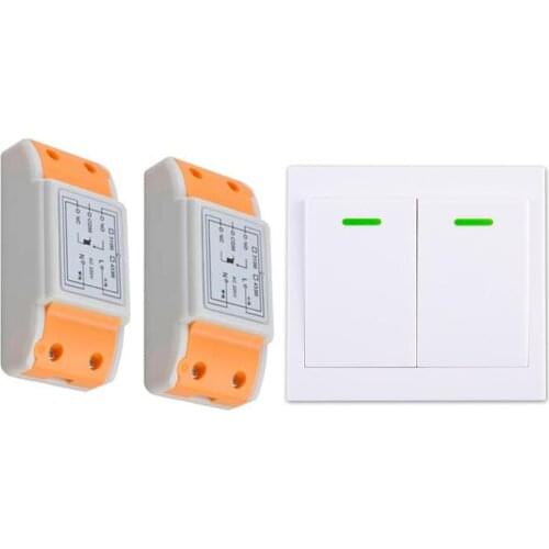 RF 220 v 1 ch RF wireless remote control light wall switch 2 receiver+1 transmitter With a paste