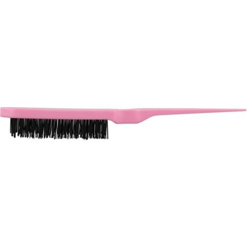 Pro Salon Hairdressing Teasing Back Hair Combing Brush Slim Line Styling Comb Pink