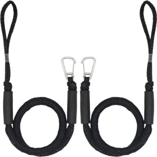 Bungee Boat Dock Lines with Hook 4 Feet Dockline Mooring Rope Boat Accessories Docking Lines Shock Cords for Boats Kayak