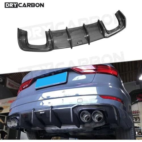 Carbon Fiber / FRP Rear Bumper Lip Diffuser Spoiler for Audi A3 Sline S3 Sedan Not Standard bumper 2017 - 2019