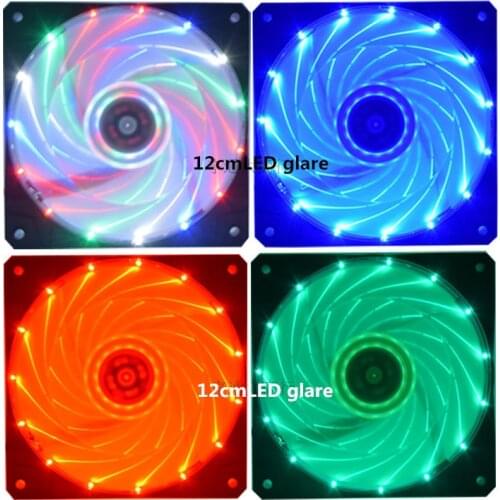 8cm12cm cm chassis fan 12v desktop host computer led blue light power supply cooling mute