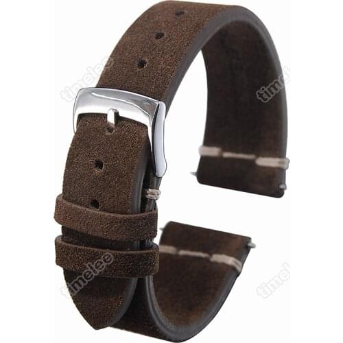 Suede Vintage Hand-Stitched Leather Watch Band soft leather strap Vintage Country 18mm19mm 20mm Watch Strap Watchbands