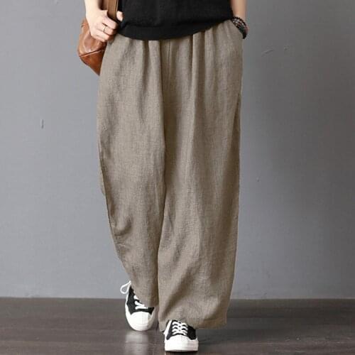 Women Cotton Pants Fashion Harajuku Streetwear Casual Loose Pant Solid Wide Leg Trousers Plus Size Vintage Oversize Pantalones