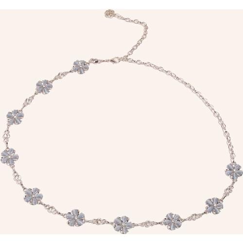 Rhinestone Crystal Waist Chain Belt Women Bridal Pink Blue Rose Flower Dress Decoration Belt Femal Thin Bridal Waistbelt