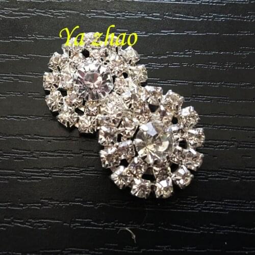 0.7inch Metal Button Clear Artificial Alloy Crystal Buttons 40pcs/lot