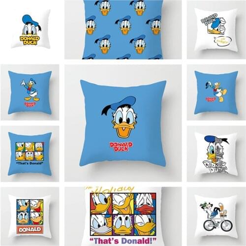 1 piece Disney Cartoon Donald Duck Cushion cover Sofa pillowcase Car pillow case Interior decoration 45x45cm Without pillow