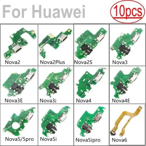 10pcs Micro USB Charger Flex Charging Port Replacement For HUAWEI P40 P20 Nova 3 3E 3i 4 4E 5i 5 pro 6 se 2 2S plus Youth