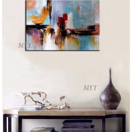100% hand-painted, modern acrylic painting abstract colors, oil painting pictures murals, living room decoration