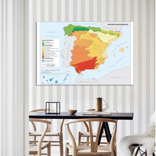 150*100cm Map of The Spain (In Spanish ) Wall Art Poster Non-woven Canvas Office Living Home Decoration School Supplies