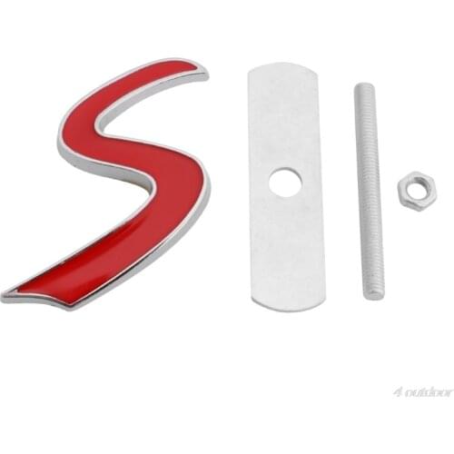 3D Metal S Front Grille Badge Emblem Decal For Mini Cooper R50 R52 R53 R56 R57 M01 21 Dropshipping