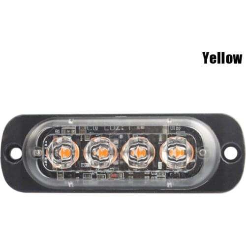 4LED Car Strobe Warning Light Grill Flashing Breakdown Emergency LED Side Light New technology that reduces power consumption