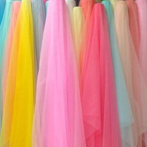 5meters/lot Soft Tulle Mosquito Net Gauze Organza Fabric Solid Color Curtain Mesh Ground Tulle Roll For Wedding Decoration